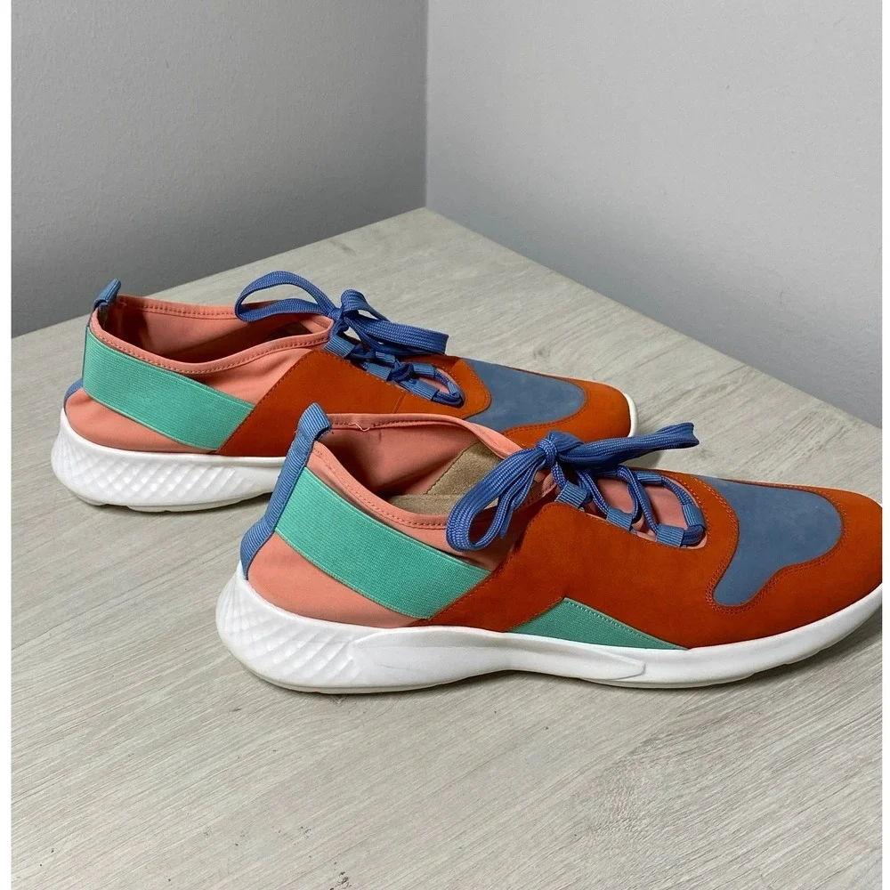 Vaneli Sport Womens Color Block Shikira Sneakers Orange Blue Peach 9N Athleisure